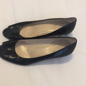 Calvin Klein black Wedge Peep-toe